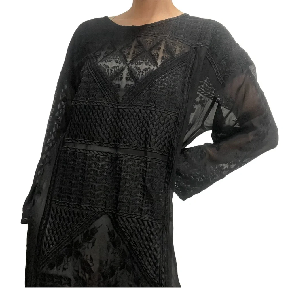 SOLD // Isabel Marant Embroidered Silk Dress Black Size 36 / Small - Picture 7 of 14